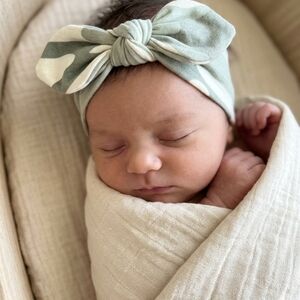 Charming Mint and White Baby Headband